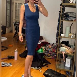 Wolford Sleeveless Navy Midi Dress